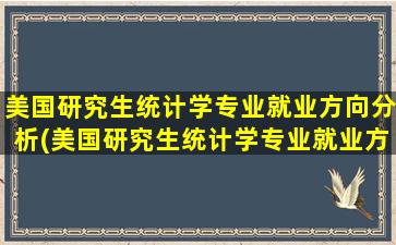 美国研究生统计学专业就业方向分析(美国研究生统计学专业就业方向分析表)