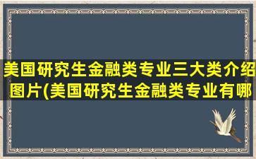 美国研究生金融类专业三大类介绍图片(美国研究生金融类专业有哪些)