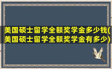 美国硕士留学全额奖学金多少钱(美国硕士留学全额奖学金有多少)