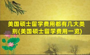 美国硕士留学费用都有几大类别(美国硕士留学费用一览)