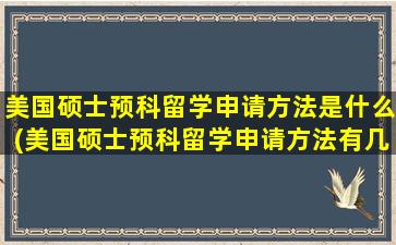 美国硕士预科留学申请方法是什么(美国硕士预科留学申请方法有几种)