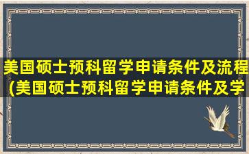 美国硕士预科留学申请条件及流程(美国硕士预科留学申请条件及学费)