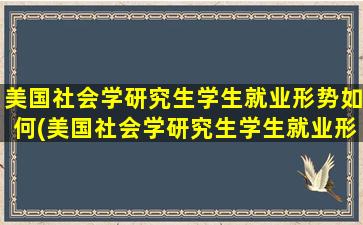 美国社会学研究生学生就业形势如何(美国社会学研究生学生就业形势怎么样)