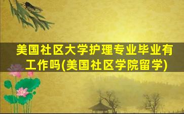 美国社区大学护理专业毕业有工作吗(美国社区学院留学)