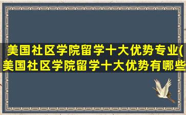 美国社区学院留学十大优势专业(美国社区学院留学十大优势有哪些)