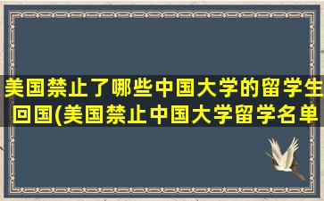 美国禁止了哪些中国大学的留学生回国(美国禁止中国大学留学名单)