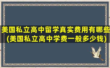 美国私立高中留学真实费用有哪些(美国私立高中学费一般多少钱)