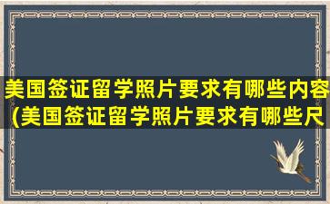 美国签证留学照片要求有哪些内容(美国签证留学照片要求有哪些尺寸)