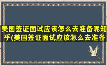 美国签证面试应该怎么去准备呢知乎(美国签证面试应该怎么去准备呢英文)