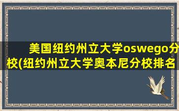 美国纽约州立大学oswego分校(纽约州立大学奥本尼分校排名)