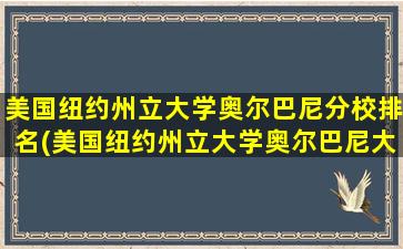 美国纽约州立大学奥尔巴尼分校排名(美国纽约州立大学奥尔巴尼大学)