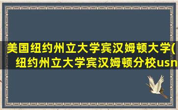 美国纽约州立大学宾汉姆顿大学(纽约州立大学宾汉姆顿分校usnews排名)