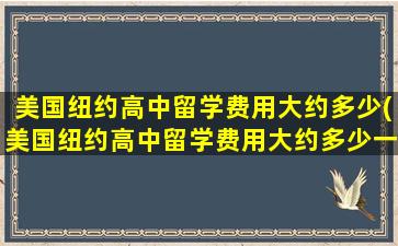 美国纽约高中留学费用大约多少(美国纽约高中留学费用大约多少一年)