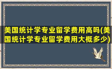 美国统计学专业留学费用高吗(美国统计学专业留学费用大概多少)