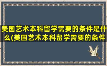 美国艺术本科留学需要的条件是什么(美国艺术本科留学需要的条件)