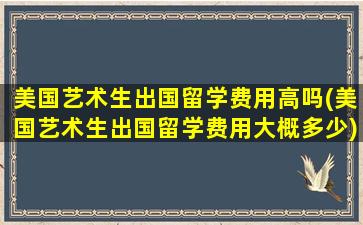 美国艺术生出国留学费用高吗(美国艺术生出国留学费用大概多少)