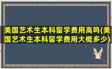 美国艺术生本科留学费用高吗(美国艺术生本科留学费用大概多少)