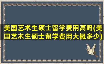 美国艺术生硕士留学费用高吗(美国艺术生硕士留学费用大概多少)