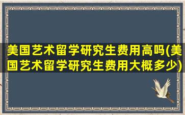 美国艺术留学研究生费用高吗(美国艺术留学研究生费用大概多少)