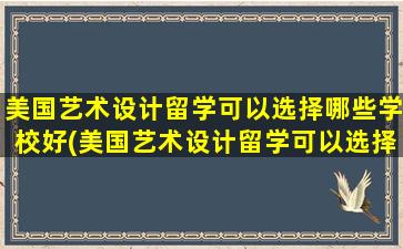 美国艺术设计留学可以选择哪些学校好(美国艺术设计留学可以选择哪些学校专业)