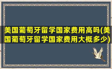 美国葡萄牙留学国家费用高吗(美国葡萄牙留学国家费用大概多少)