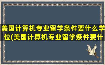 美国计算机专业留学条件要什么学位(美国计算机专业留学条件要什么要求)