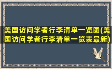 美国访问学者行李清单一览图(美国访问学者行李清单一览表最新)