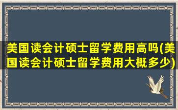 美国读会计硕士留学费用高吗(美国读会计硕士留学费用大概多少)