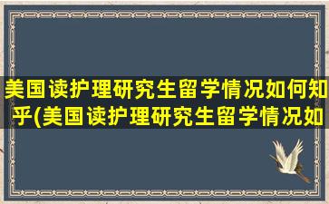 美国读护理研究生留学情况如何知乎(美国读护理研究生留学情况如何查询)