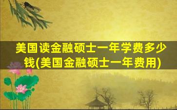 美国读金融硕士一年学费多少钱(美国金融硕士一年费用)