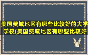 美国费城地区有哪些比较好的大学学校(美国费城地区有哪些比较好的大学专业)