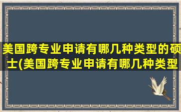 美国跨专业申请有哪几种类型的硕士(美国跨专业申请有哪几种类型的研究生)