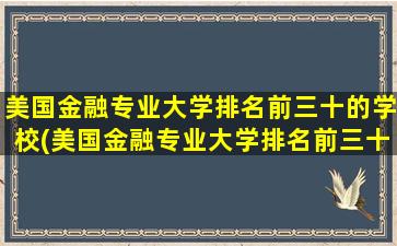 美国金融专业大学排名前三十的学校(美国金融专业大学排名前三十的有哪些)