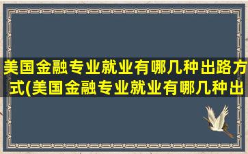 美国金融专业就业有哪几种出路方式(美国金融专业就业有哪几种出路方法)