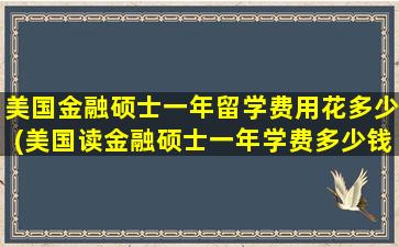 美国金融硕士一年留学费用花多少(美国读金融硕士一年学费多少钱)