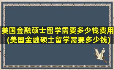 美国金融硕士留学需要多少钱费用(美国金融硕士留学需要多少钱)