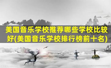 美国音乐学校推荐哪些学校比较好(美国音乐学校排行榜前十名)