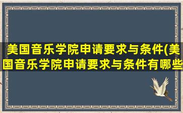 美国音乐学院申请要求与条件(美国音乐学院申请要求与条件有哪些)