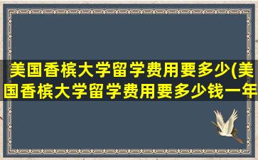 美国香槟大学留学费用要多少(美国香槟大学留学费用要多少钱一年)