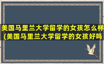 美国马里兰大学留学的女孩怎么样(美国马里兰大学留学的女孩好吗)