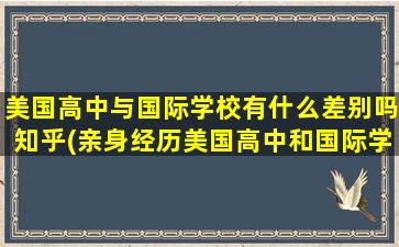 美国高中与国际学校有什么差别吗知乎(亲身经历美国高中和国际学校对比)