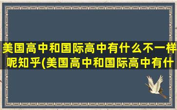 美国高中和国际高中有什么不一样呢知乎(美国高中和国际高中有什么不一样呢英文)