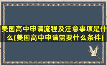 美国高中申请流程及注意事项是什么(美国高中申请需要什么条件)