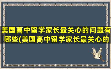 美国高中留学家长最关心的问题有哪些(美国高中留学家长最关心的问题是)