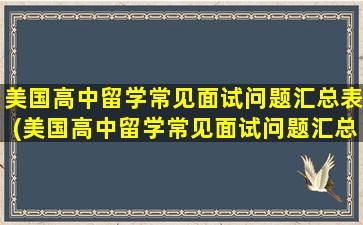 美国高中留学常见面试问题汇总表(美国高中留学常见面试问题汇总)