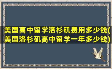 美国高中留学洛杉矶费用多少钱(美国洛杉矶高中留学一年多少钱)