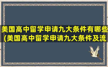 美国高中留学申请九大条件有哪些(美国高中留学申请九大条件及流程)