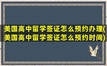 美国高中留学签证怎么预约办理(美国高中留学签证怎么预约时间)