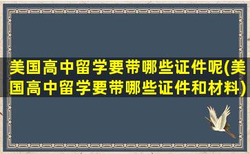 美国高中留学要带哪些证件呢(美国高中留学要带哪些证件和材料)