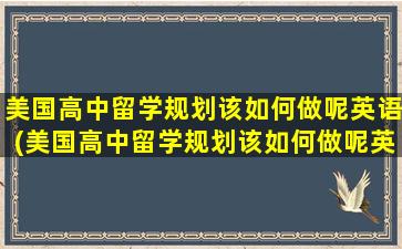 美国高中留学规划该如何做呢英语(美国高中留学规划该如何做呢英文)